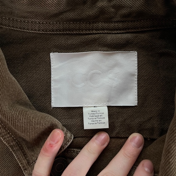 Beige Oversized Denim Jacket Unisex XL + Matching Shorts - Picture 3 of 13